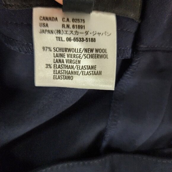 ESCADA Womens Size 44 Wool Blend Dress Pants Trousers Dark Navy Blue - Picture 7 of 9